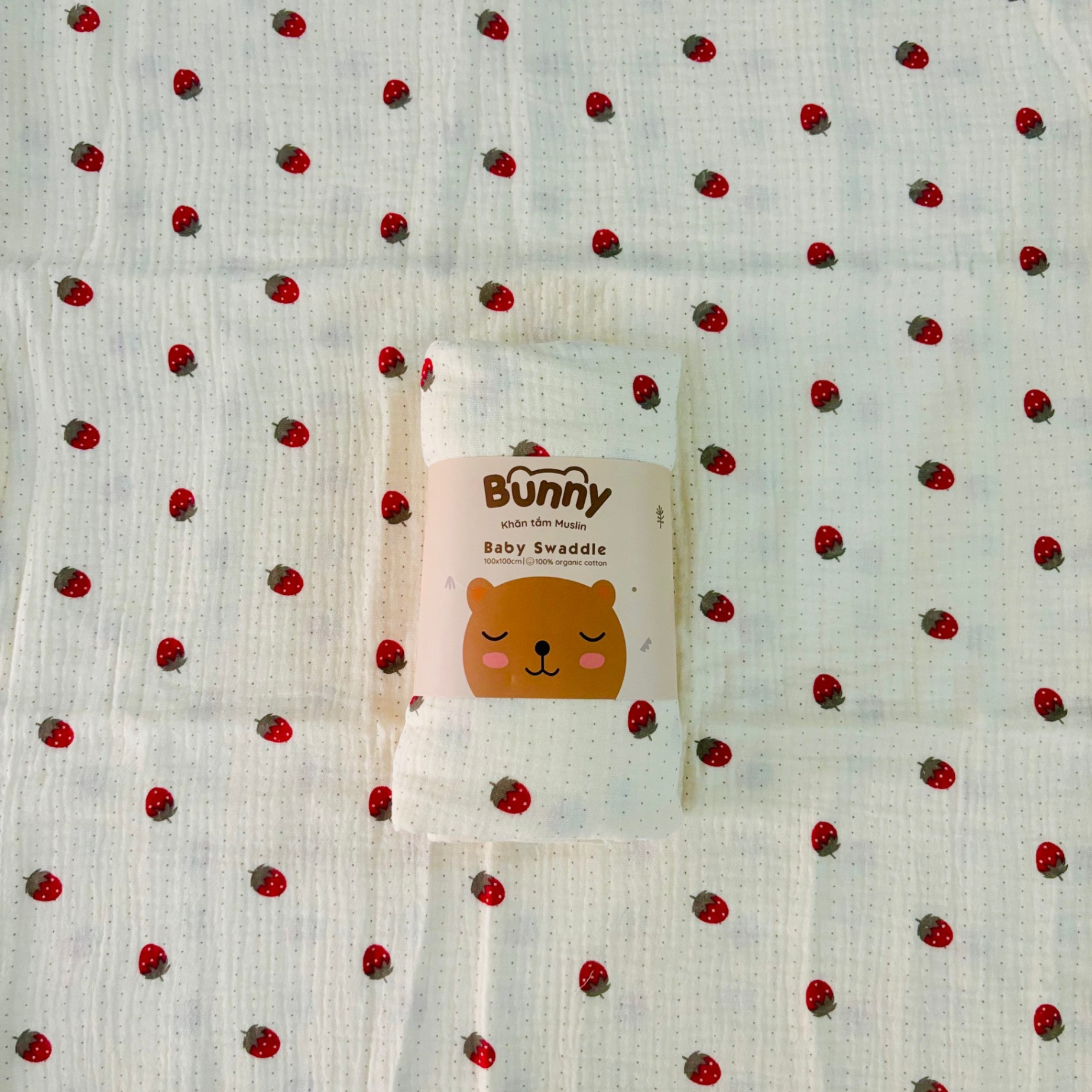 Khăn đa năng cho bé Bunny sợi tre vải xô Muslin 2 lớp làm khăn tắm, khăn quấn, chăn mỏng kích thước 1mx1m