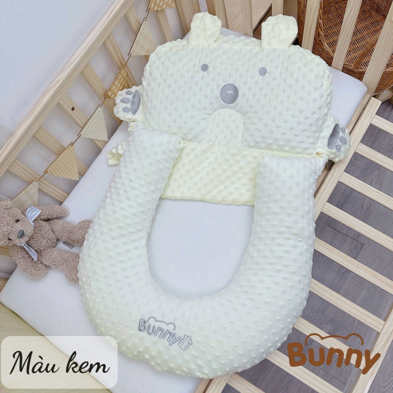 Đệm chống trào ngược Bunny thế hệ mới siêu xịn sò đa năng làm gối chống bẹp đầu, làm gối chống trào ngược, làm đệm ngủ đúng tư thế