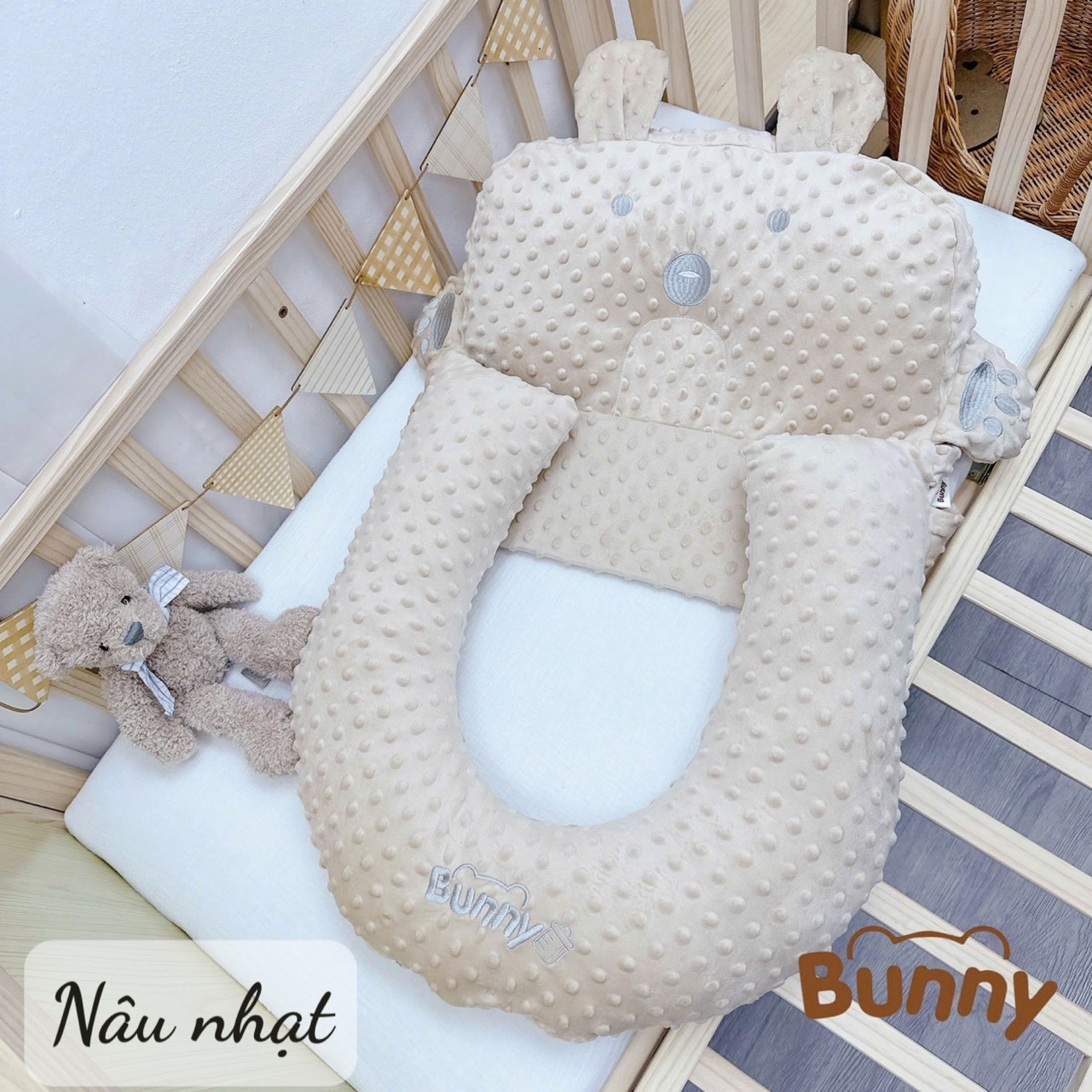 Đệm chống trào ngược Bunny thế hệ mới siêu xịn sò đa năng làm gối chống bẹp đầu, làm gối chống trào ngược, làm đệm ngủ đúng tư thế