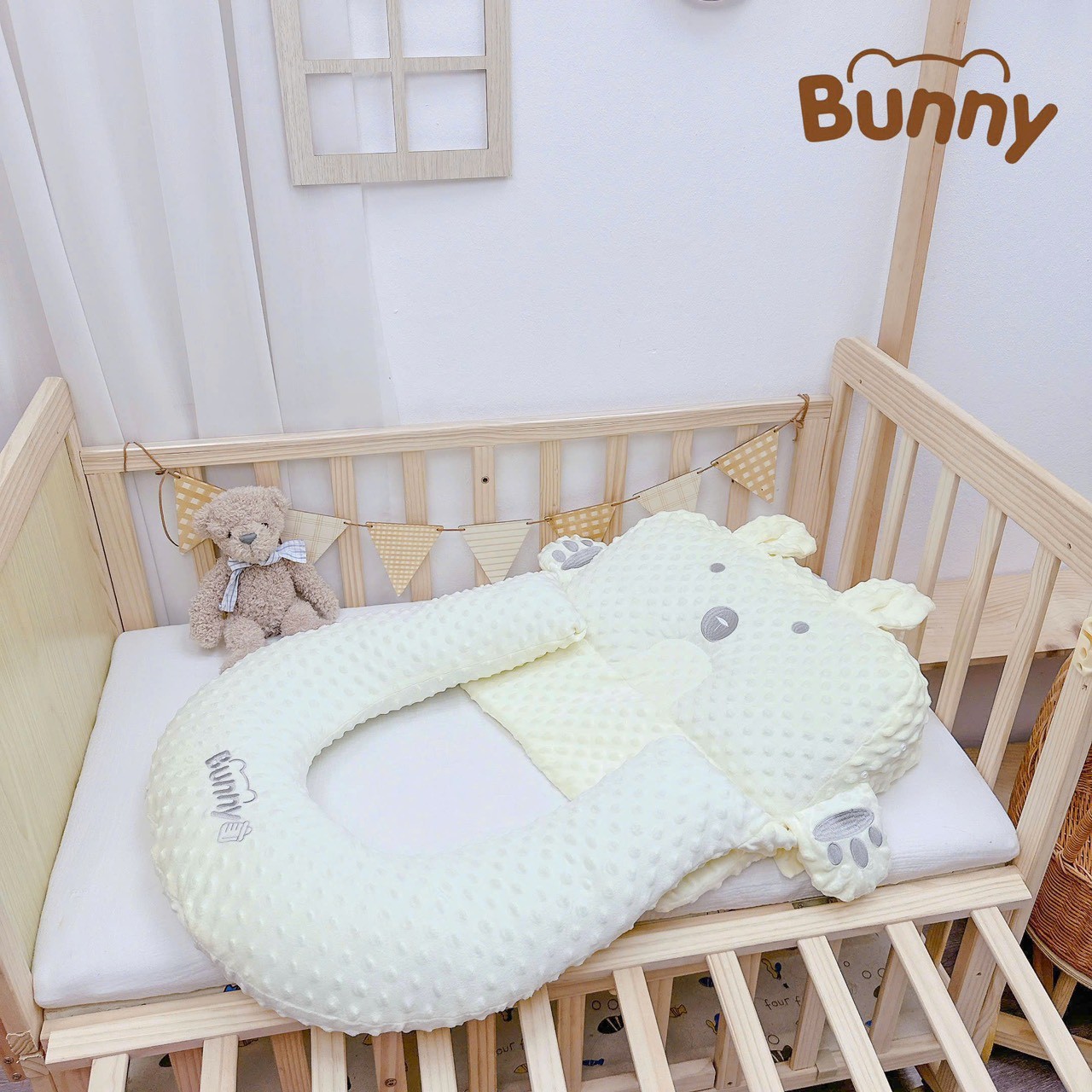 Đệm chống trào ngược Bunny thế hệ mới siêu xịn sò đa năng làm gối chống bẹp đầu, làm gối chống trào ngược, làm đệm ngủ đúng tư thế