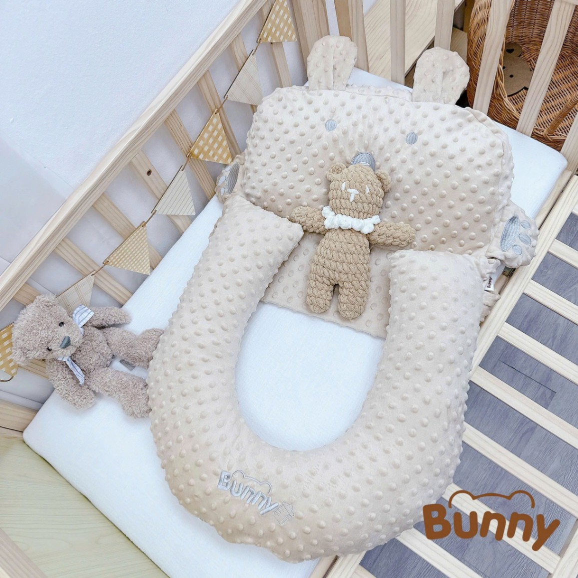 Đệm chống trào ngược Bunny thế hệ mới siêu xịn sò đa năng làm gối chống bẹp đầu, làm gối chống trào ngược, làm đệm ngủ đúng tư thế