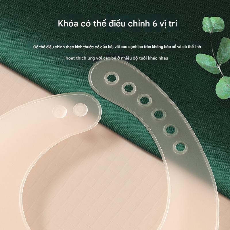 Yếm ăn dặm silicon cho bé hình trứng có nấc điều chỉnh siêu mỏng và mềm mại không gây vướng cổ cảm giác thoải mái