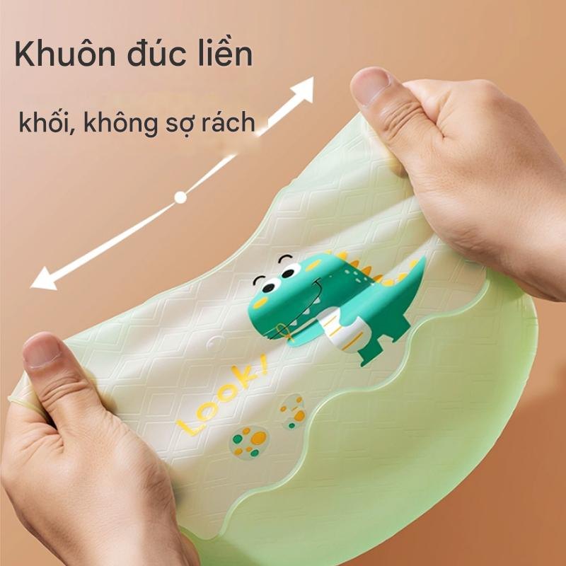 Yếm ăn dặm silicon cho bé hình trứng có nấc điều chỉnh siêu mỏng và mềm mại không gây vướng cổ cảm giác thoải mái