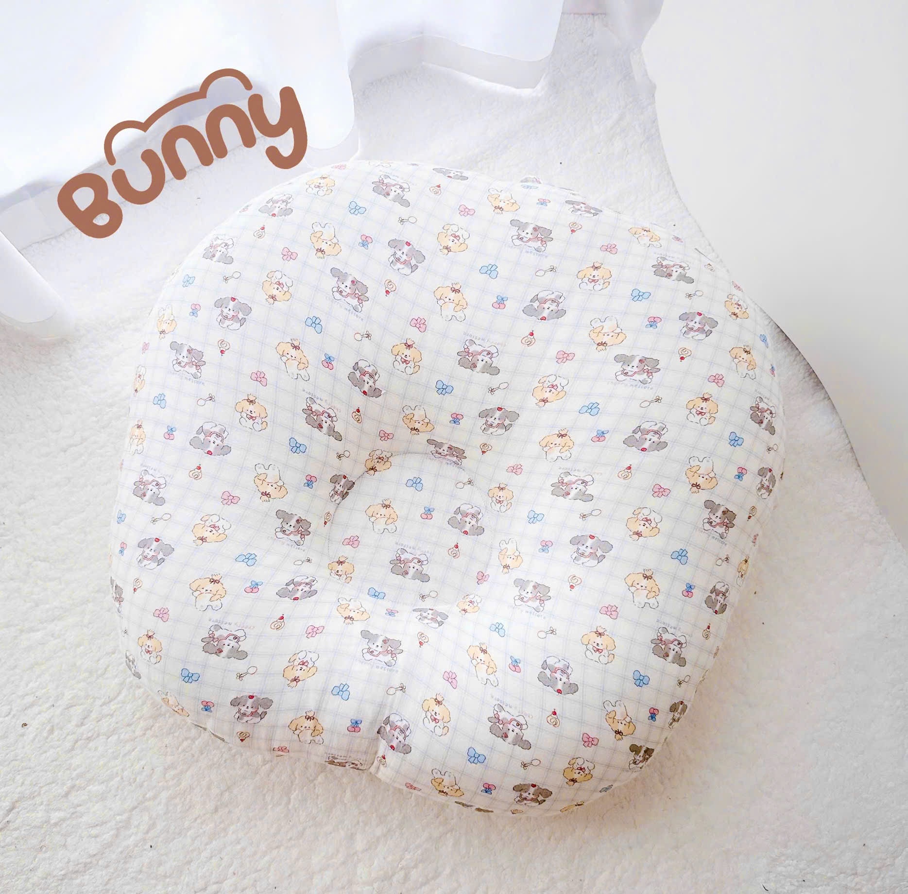 Gối Chống Trào Ngược Cho Bé Sơ Sinh Bunny Chất Xô Muslin Siêu Thoáng Mát Chống Nôn Trớ An Toàn Cho Bé