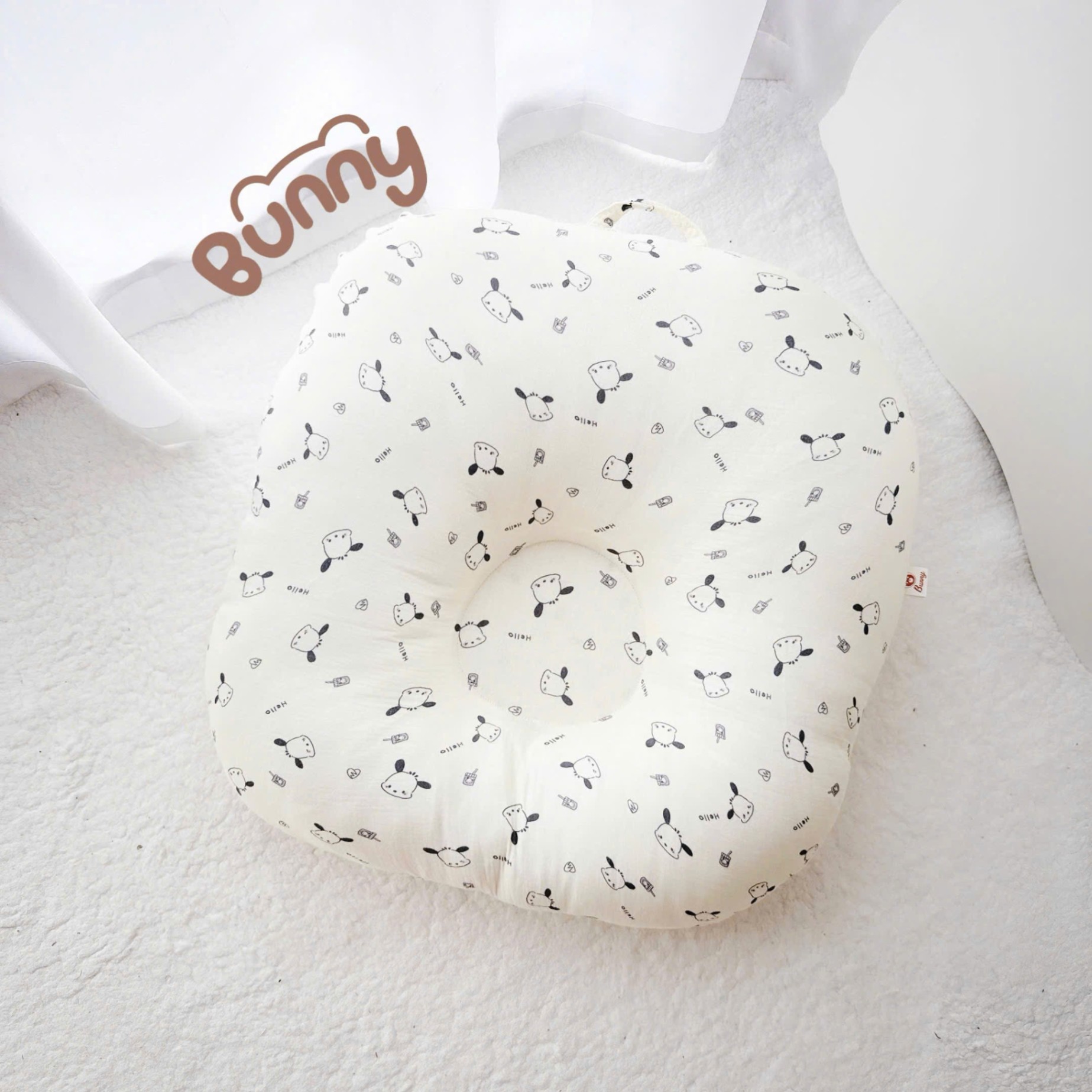 Gối Chống Trào Ngược Cho Bé Sơ Sinh Bunny Chất Xô Muslin Siêu Thoáng Mát Chống Nôn Trớ An Toàn Cho Bé