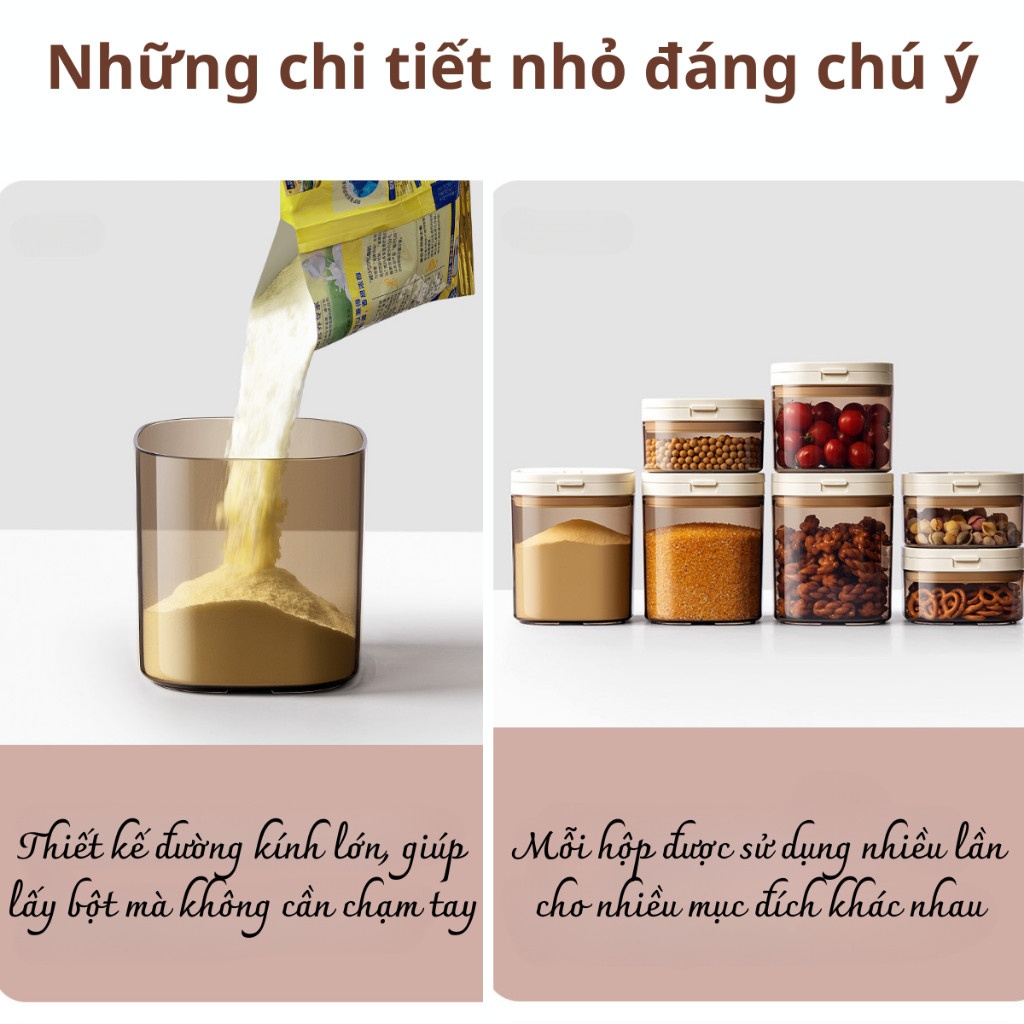 Hộp đựng sữa bột cao cấp KidsWorld hộp trữ sữa dung tích 800ml, 1200ml chống ẩm hút chân không, thìa từ tính tiện lợi cho bé