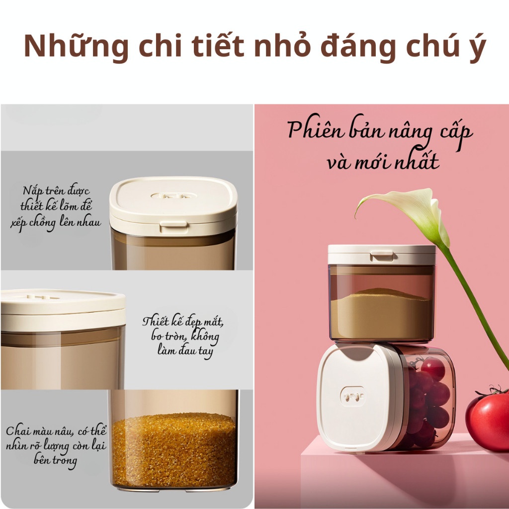 Hộp đựng sữa bột cao cấp KidsWorld hộp trữ sữa dung tích 800ml, 1200ml chống ẩm hút chân không, thìa từ tính tiện lợi cho bé