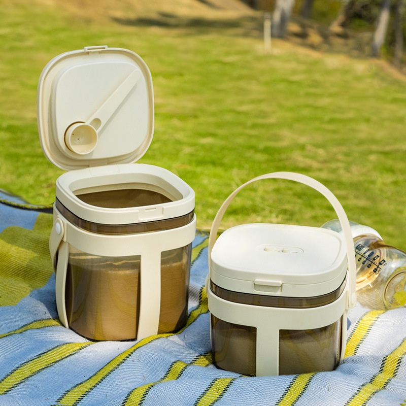 Hộp đựng sữa bột cao cấp KidsWorld hộp trữ sữa dung tích 800ml, 1200ml chống ẩm hút chân không, thìa từ tính tiện lợi cho bé