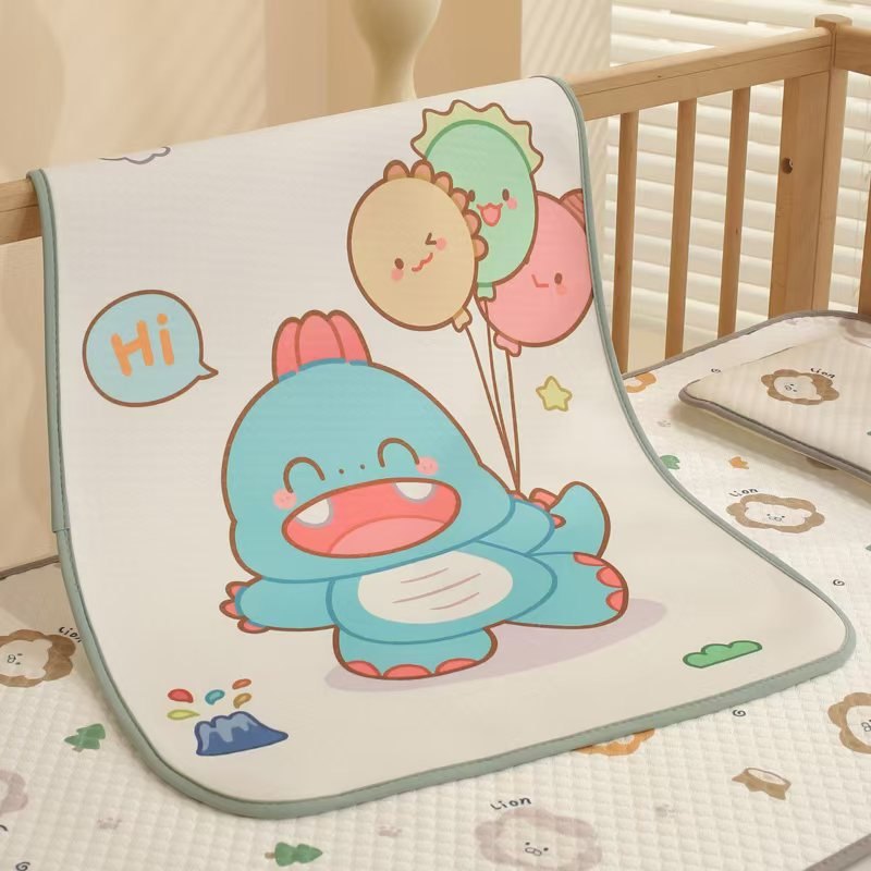 Tấm lót chống thấm cho bé sơ sinh KidsWorld họa tiết hình thú cotton mềm mại thấm hút tốt thoáng khí 50x70cm