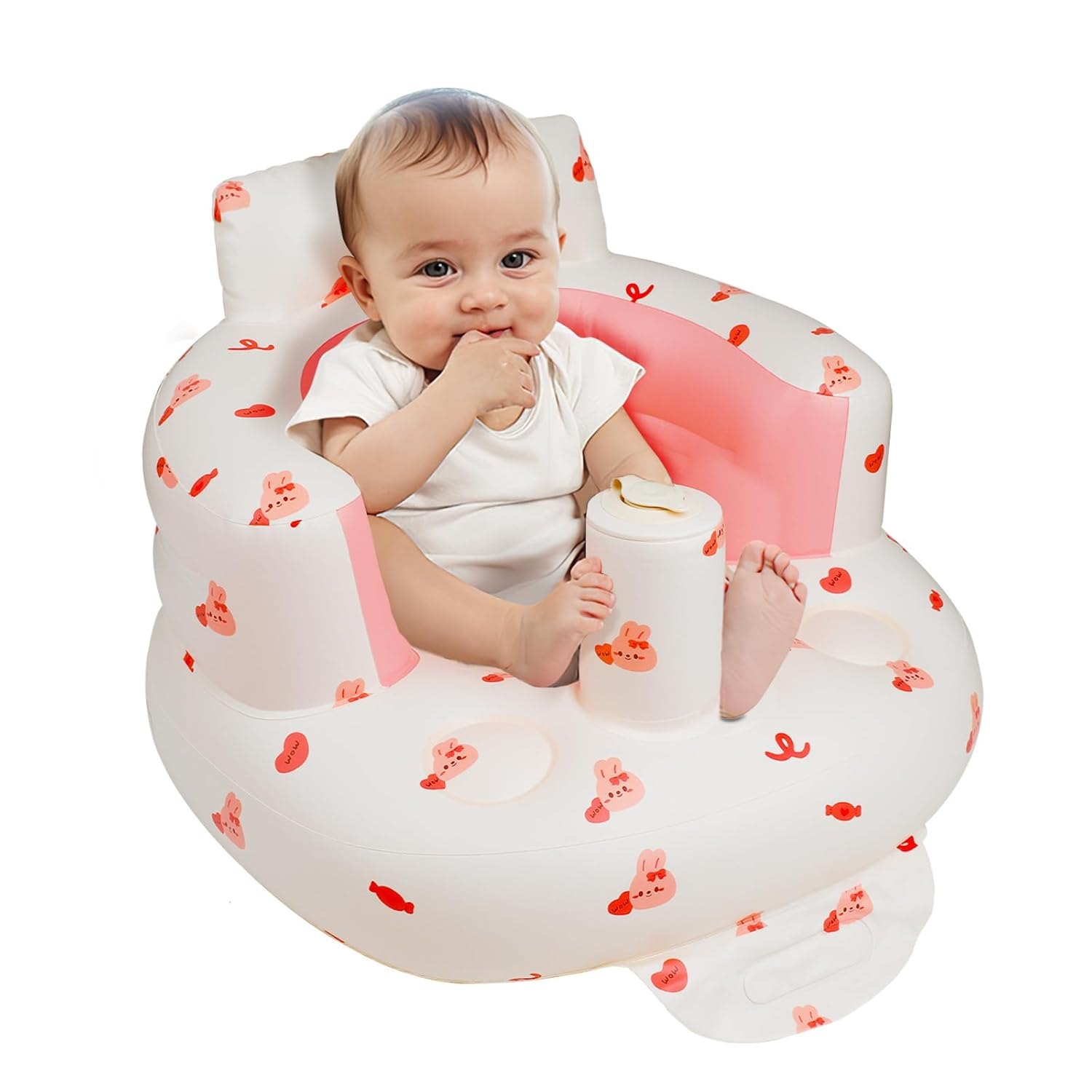 Ghế hơi cho bé tập ngồi, ăn dặm KidsWorld có tích hợp bơm hơi, chống ngã cao cấp dành cho bé từ 4 tháng tuổi trở lên