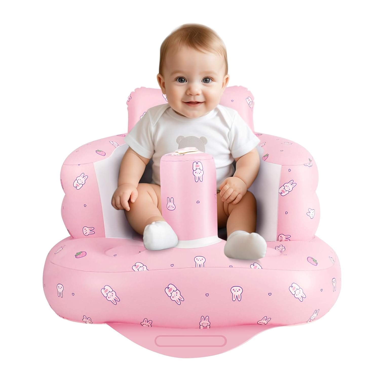 Ghế hơi cho bé tập ngồi, ăn dặm KidsWorld có tích hợp bơm hơi, chống ngã cao cấp dành cho bé từ 4 tháng tuổi trở lên