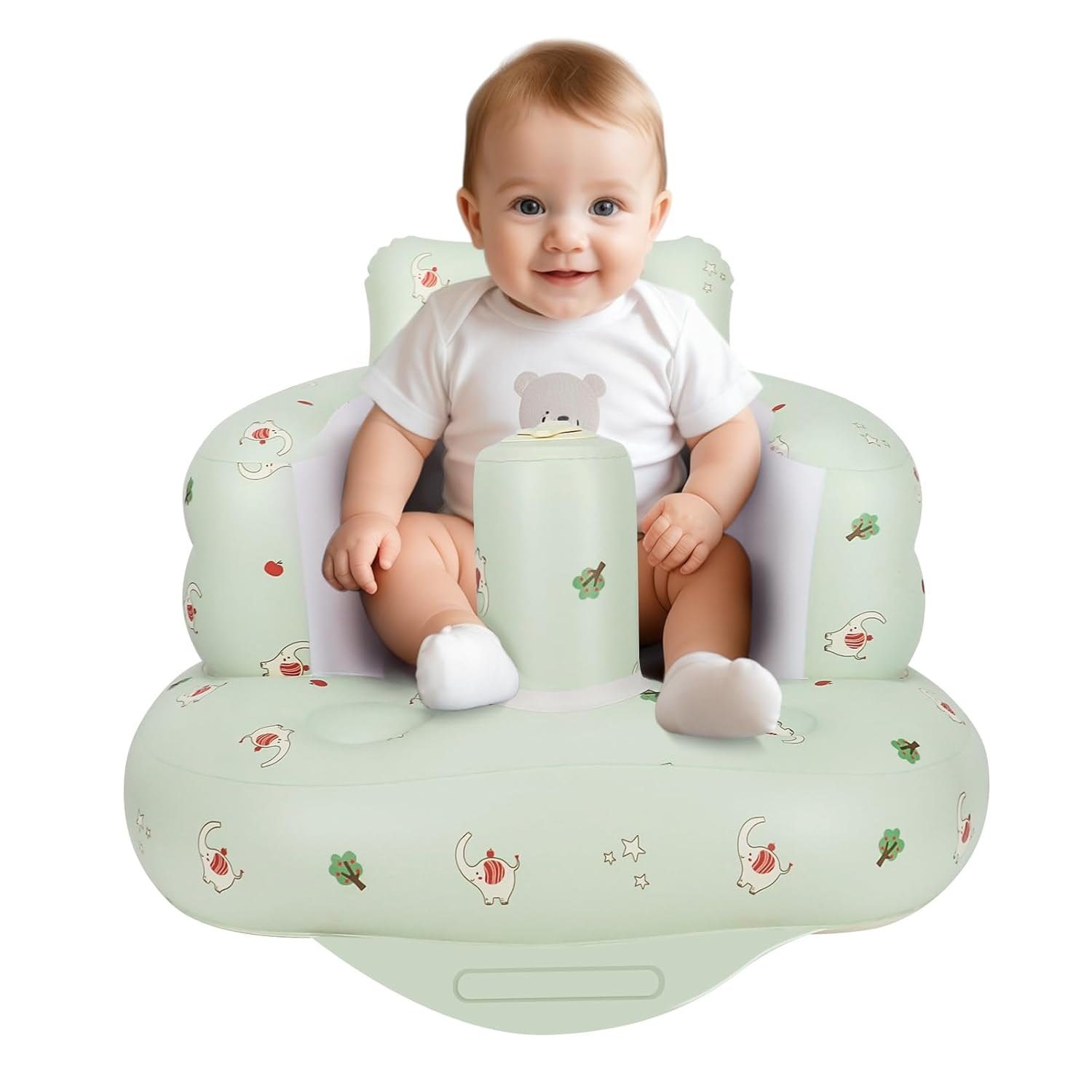 Ghế hơi cho bé tập ngồi, ăn dặm KidsWorld có tích hợp bơm hơi, chống ngã cao cấp dành cho bé từ 4 tháng tuổi trở lên