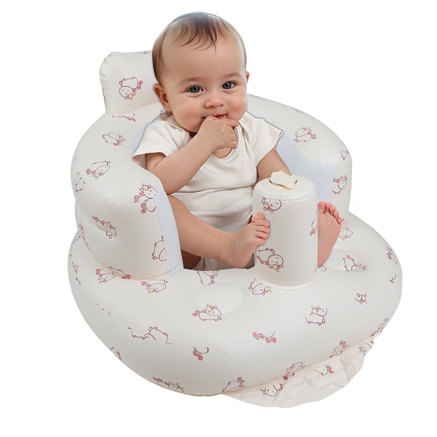 Ghế hơi cho bé tập ngồi, ăn dặm KidsWorld có tích hợp bơm hơi, chống ngã cao cấp dành cho bé từ 4 tháng tuổi trở lên