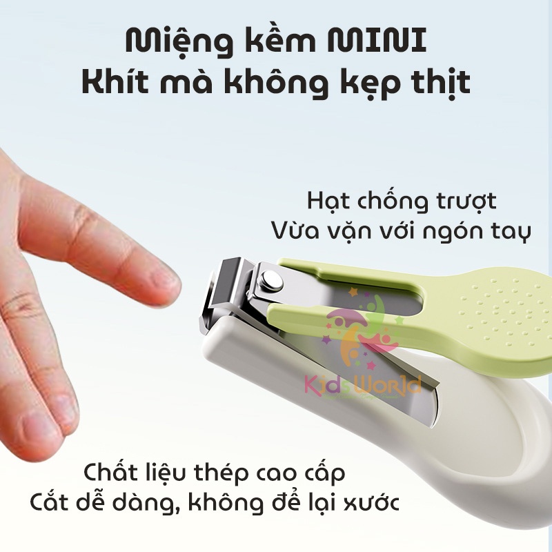 Bộ dụng cụ cắt móng tay, móng chân KidsWorld hình đám mây chống kẹp cho bé sơ sinh