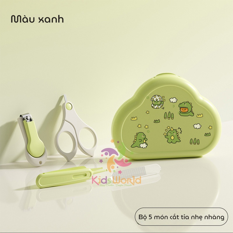 Bộ dụng cụ cắt móng tay, móng chân KidsWorld hình đám mây chống kẹp cho bé sơ sinh