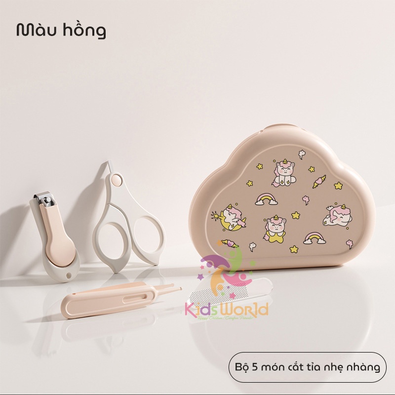 Bộ dụng cụ cắt móng tay, móng chân KidsWorld hình đám mây chống kẹp cho bé sơ sinh