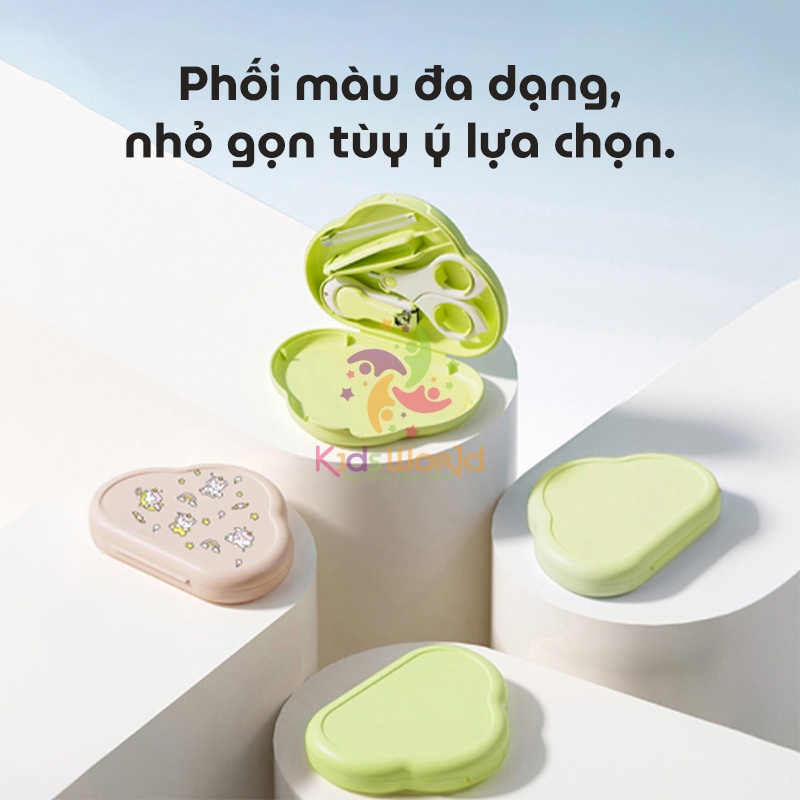 Bộ dụng cụ cắt móng tay, móng chân KidsWorld hình đám mây chống kẹp cho bé sơ sinh