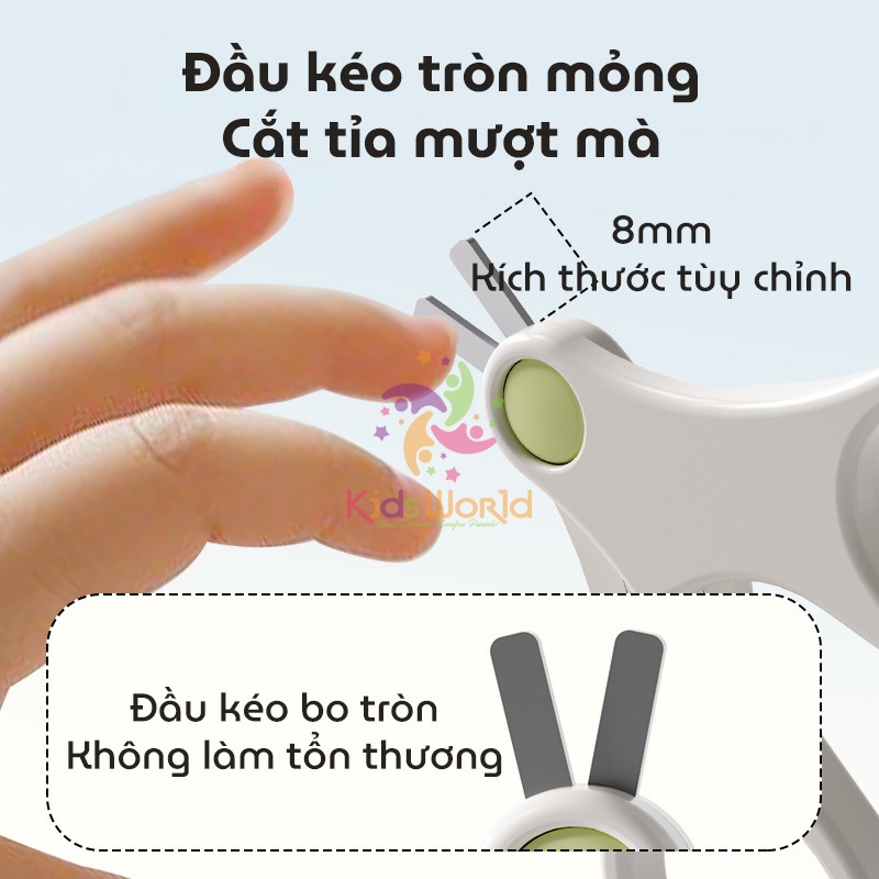 Bộ dụng cụ cắt móng tay, móng chân KidsWorld hình đám mây chống kẹp cho bé sơ sinh