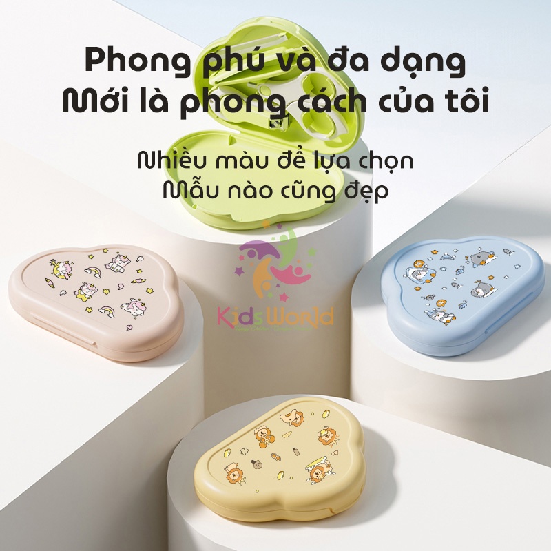 Bộ dụng cụ cắt móng tay, móng chân KidsWorld hình đám mây chống kẹp cho bé sơ sinh