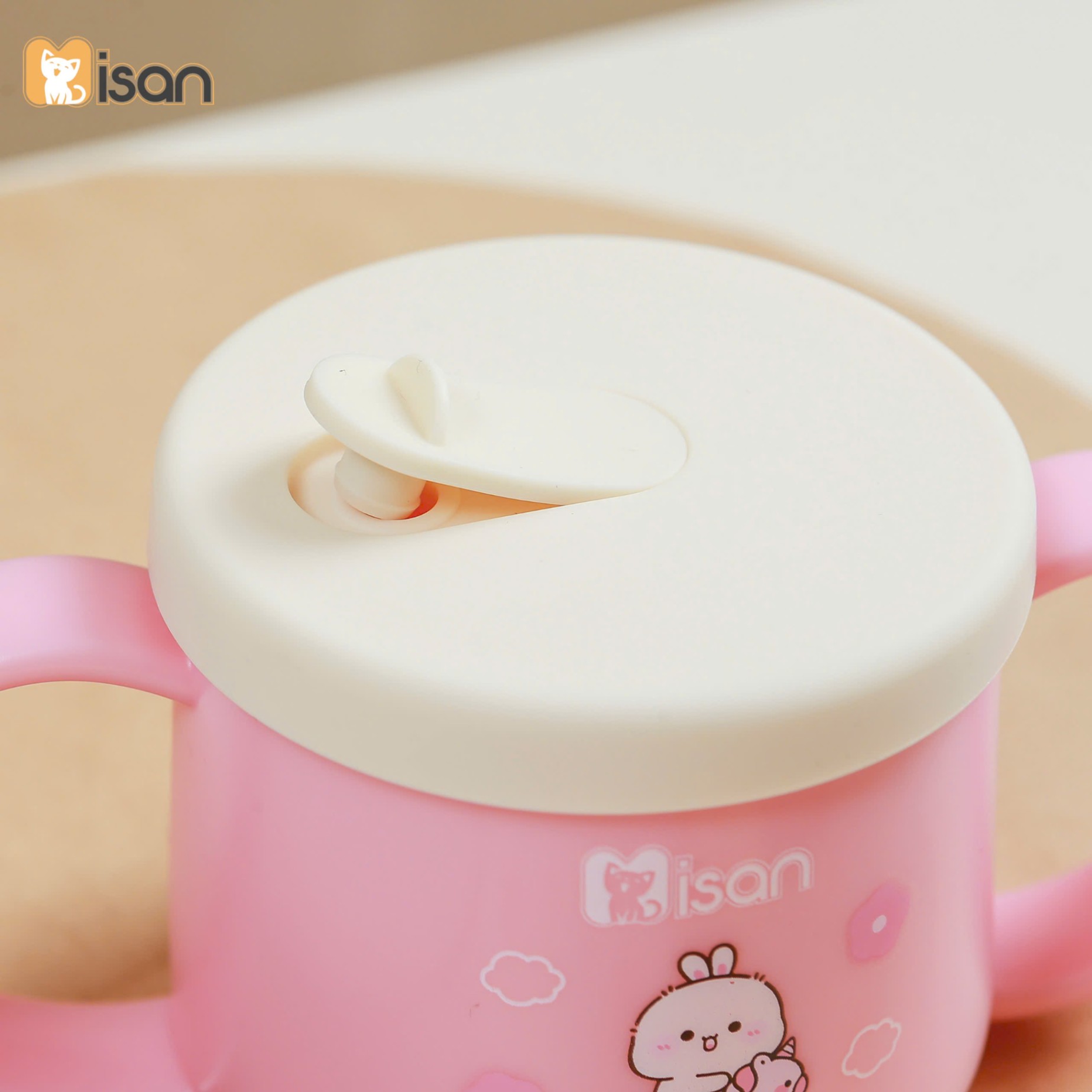 Cốc tập uống nước, tập hút Misan dung tích 250ml có chức năng báo nóng cảm biến nhiệt tiện lợi cho bé