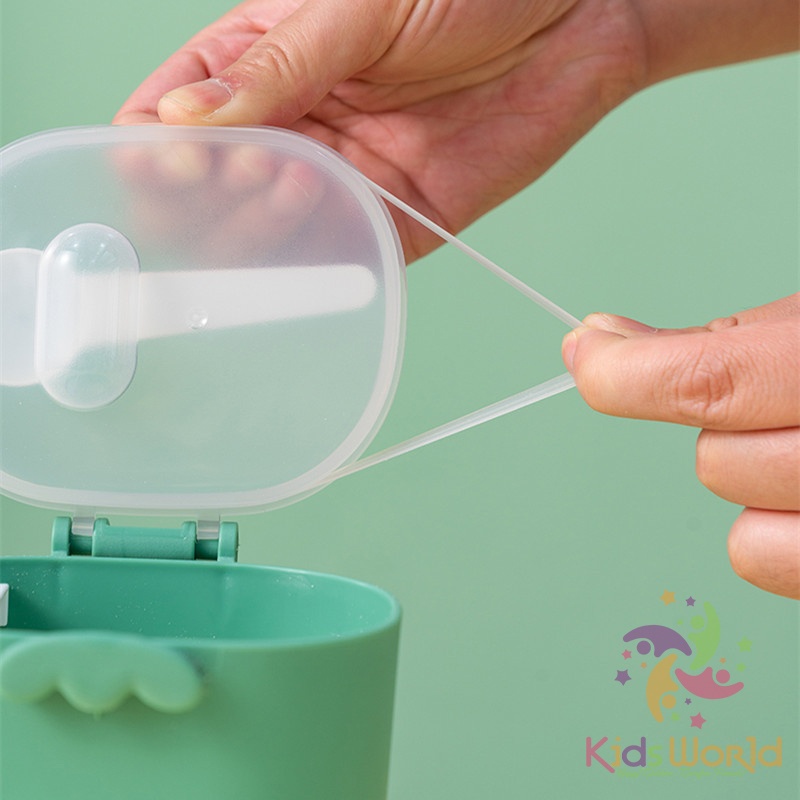 Hộp đựng sữa bột, trữ sữa bột cho bé di động KidsWorld hình khủng long dễ thương kèm thìa tiện lợi cho bé khi đi chơi, du lịch