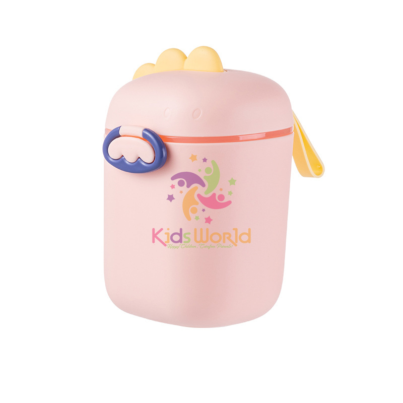 Hộp đựng sữa bột, trữ sữa bột cho bé di động KidsWorld hình khủng long dễ thương kèm thìa tiện lợi cho bé khi đi chơi, du lịch