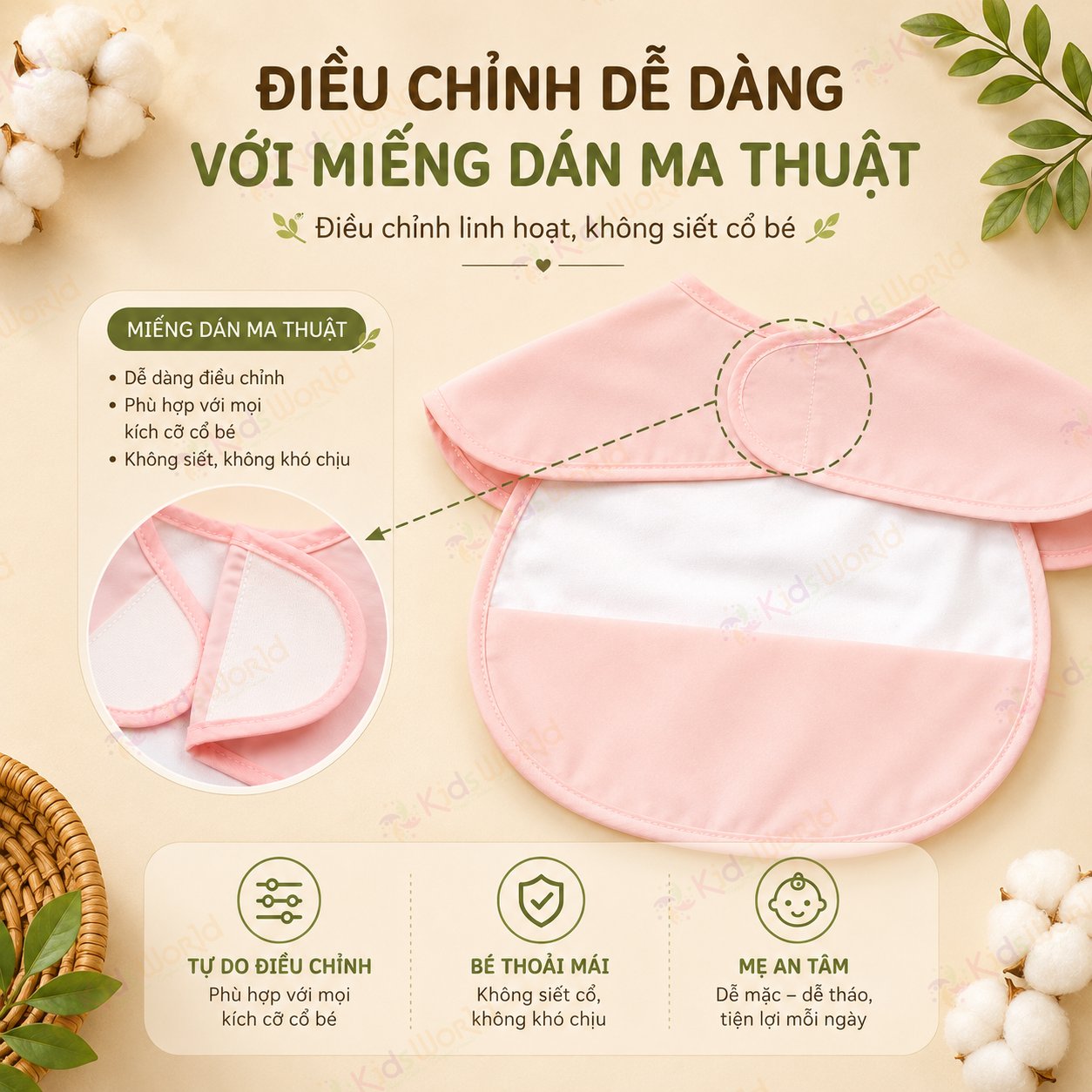 Áo yếm ăn dặm cho bé thiết kế cánh thiên thần chống thấm nước chống bám bẩn siêu nhẹ dễ vệ sinh