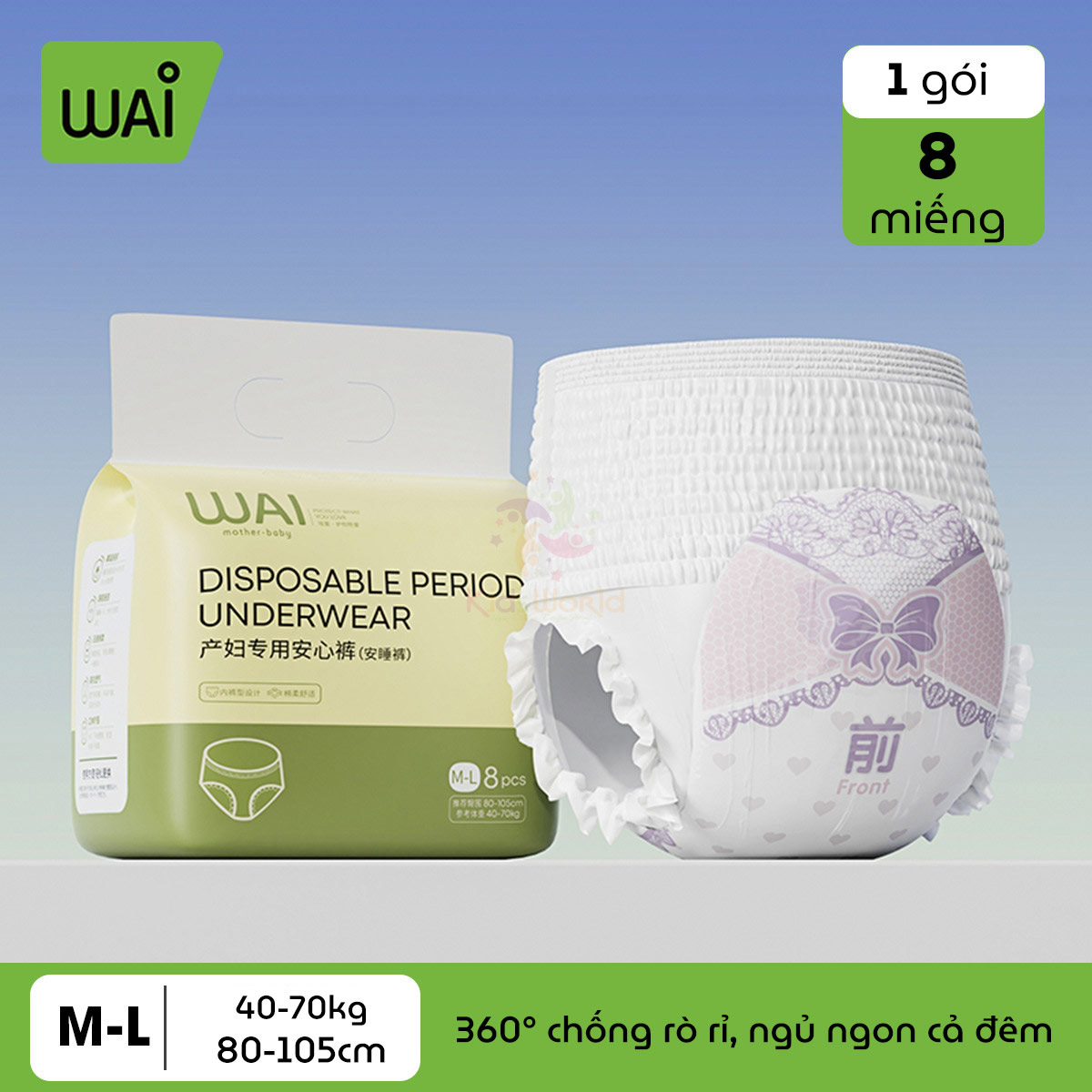 Băng vệ sinh dạng quần dùng 1 lần Wai Disposable Period Underwear cho mẹ bầu sau sinh