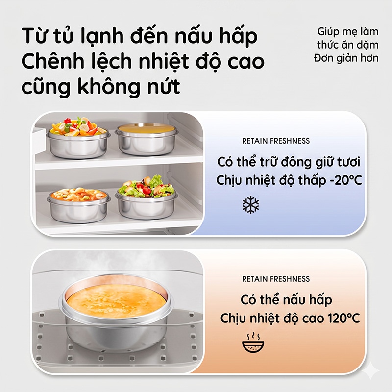 Bát ăn dặm cho bé giữ nhiệt Zaxion phiên bản phi hành gia inox 316 cao cấp