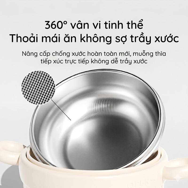 Bát ăn dặm cho bé giữ nhiệt Zaxion phiên bản phi hành gia inox 316 cao cấp