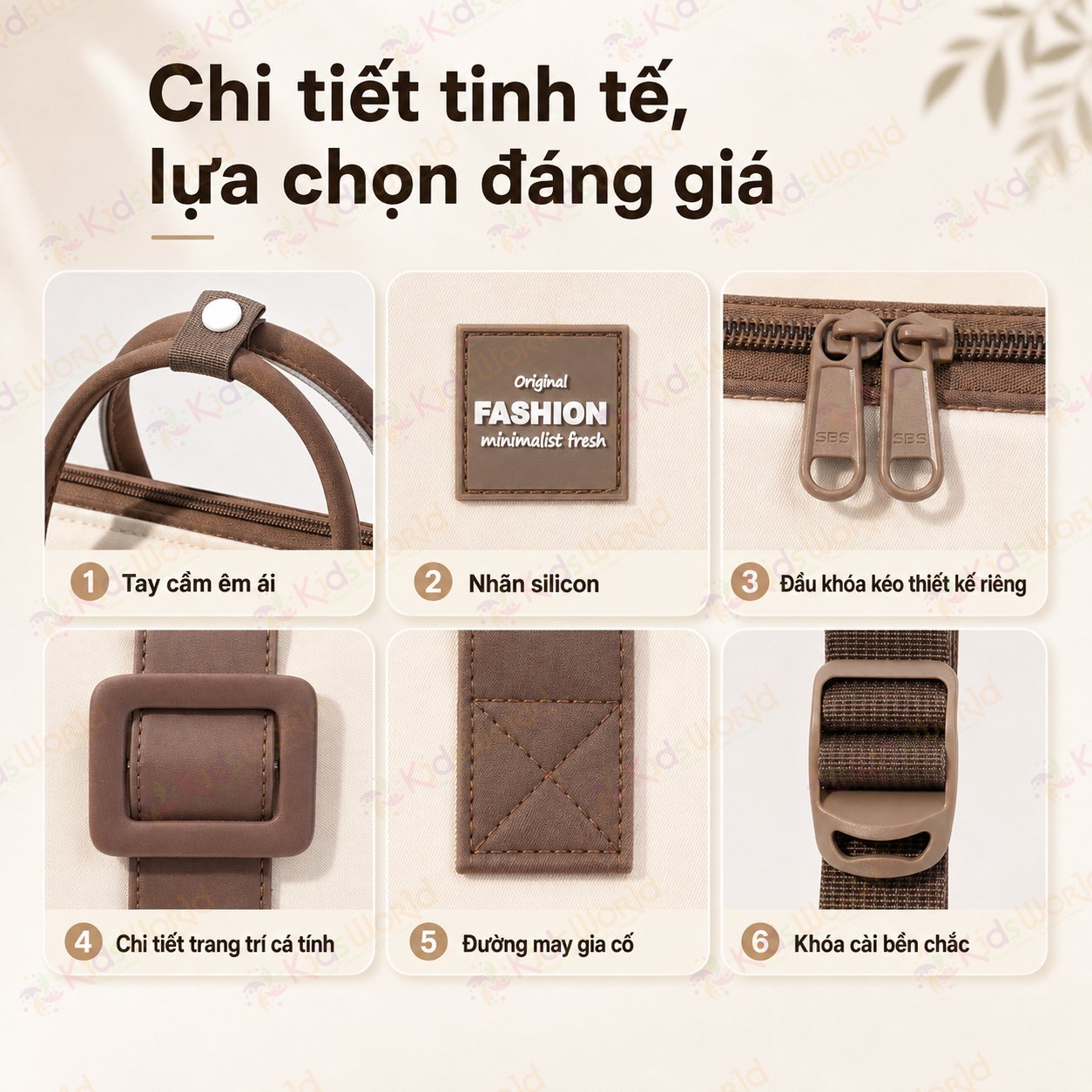 Balo đựng đồ bỉm sữa cho mẹ và bé Fashion dung tích 20L chống thấm nước, nhiều ngăn khoa học, quai đeo êm vai, túi đựng tã phía trước tiện lợi