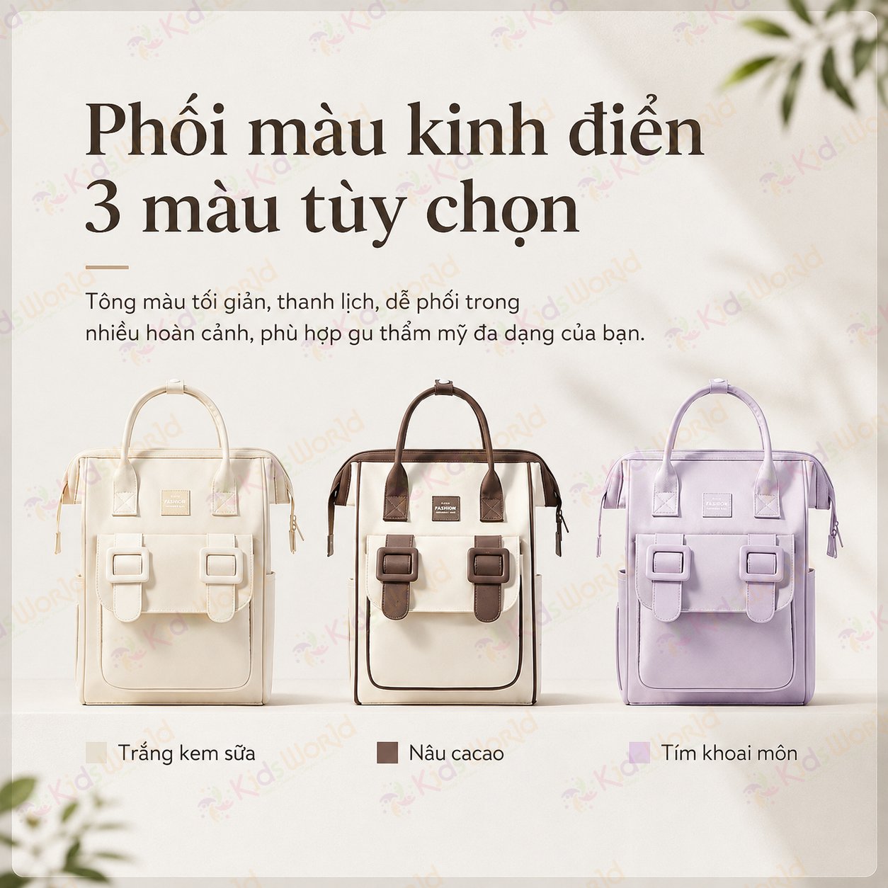 Balo đựng đồ bỉm sữa cho mẹ và bé Fashion dung tích 20L chống thấm nước, nhiều ngăn khoa học, quai đeo êm vai, túi đựng tã phía trước tiện lợi