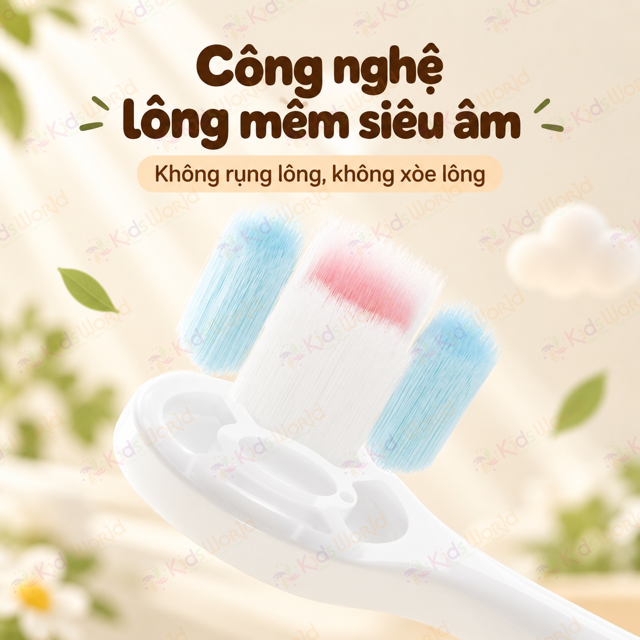 Bàn chải đánh răng cho bé OralGos hình khủng long 0–6 tuổi, lông pbt siêu mềm 0.12mm, tay cầm chống trượt
