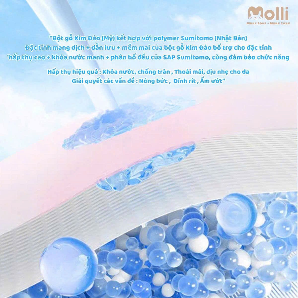 Băng vệ sinh dạng quần cho mẹ bầu sau sinh Molli thoáng khí siêu thấm hút co giãn thoải mái