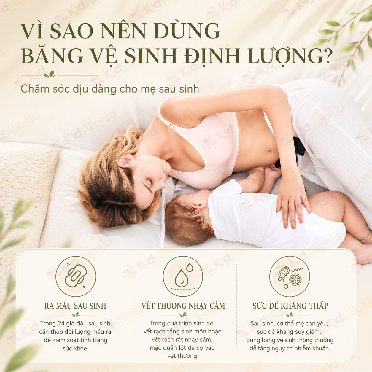 Băng vệ sinh dạng quần cho mẹ sau sinh Wai Puerperal Sanitary Napkin bịch 3 miếng thấm hút tốt có cân định lượng tiện lợi