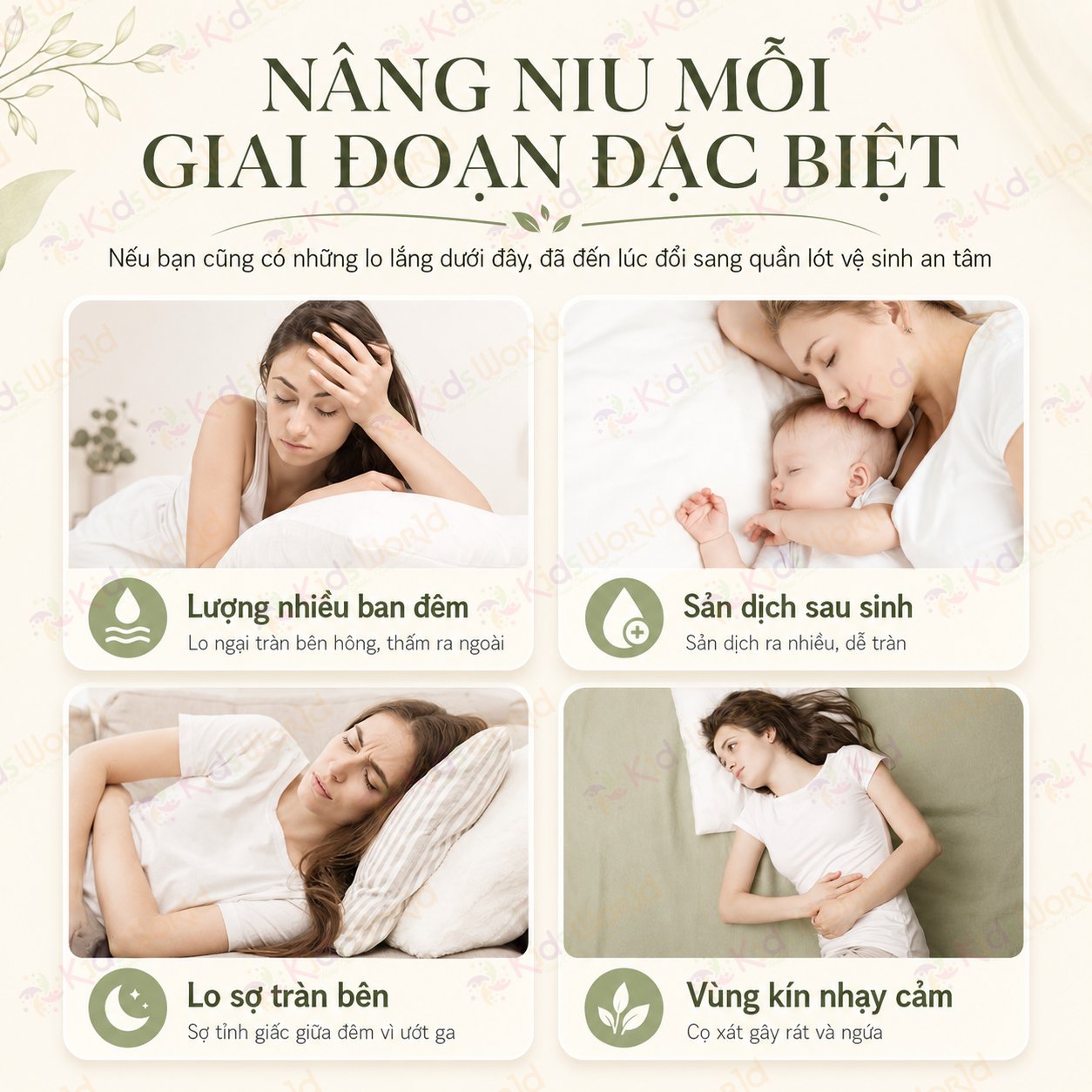 Băng vệ sinh dạng quần dùng 1 lần WAI Disposable Period Underwear chống tràn 3D thiết kế dành cho mẹ bầu, mẹ sau sinh, phụ nữ trong kỳ kinh nguyệt lượng nhiều