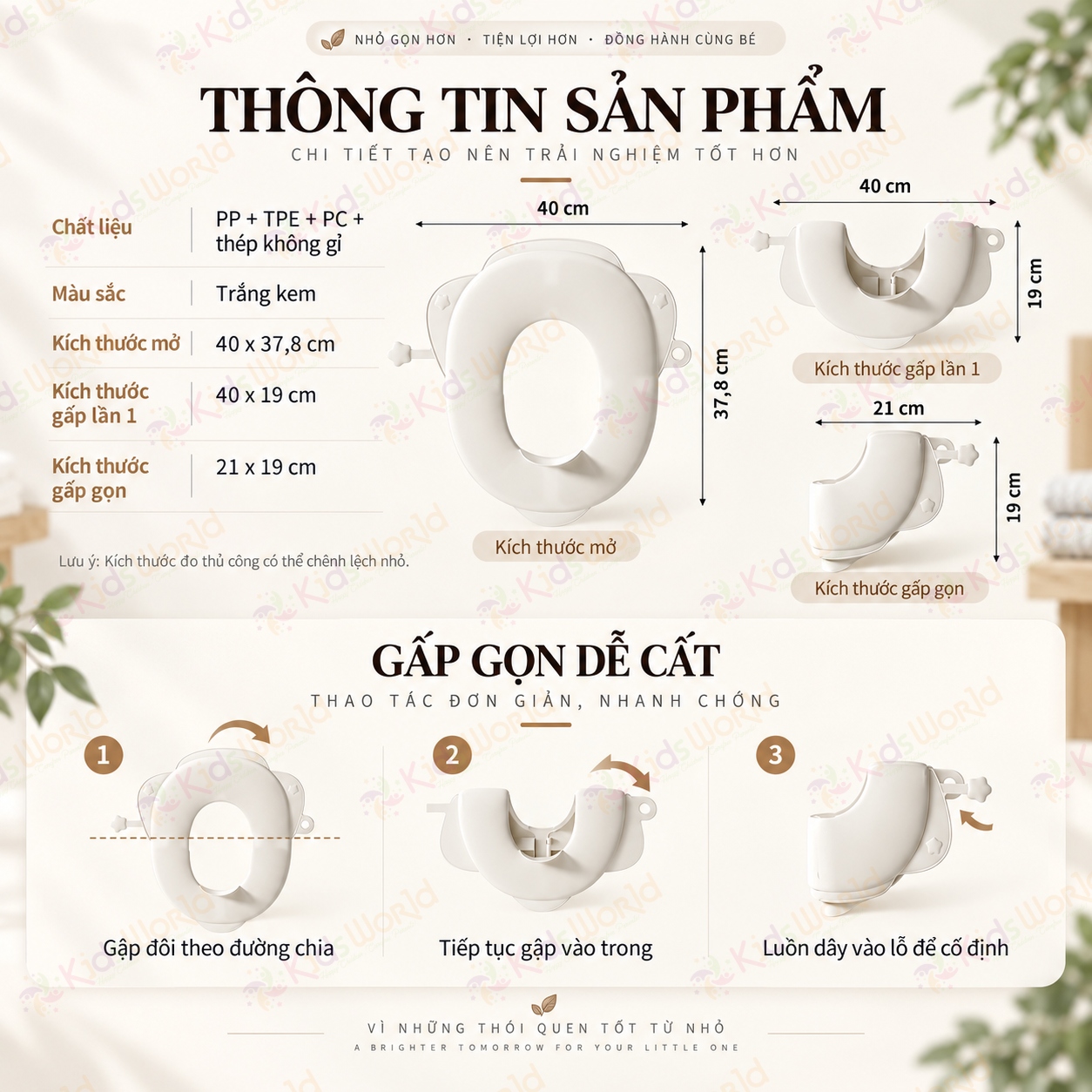 Bệ ngồi bồn cầu, toilet cho bé gấp gọn chống trượt, bô thu nhỏ cho bé tập đi vệ sinh tiện mang theo