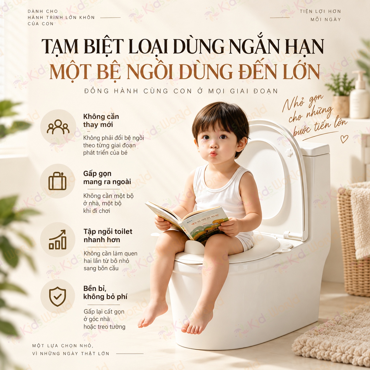 Bệ ngồi bồn cầu, toilet cho bé gấp gọn chống trượt, bô thu nhỏ cho bé tập đi vệ sinh tiện mang theo