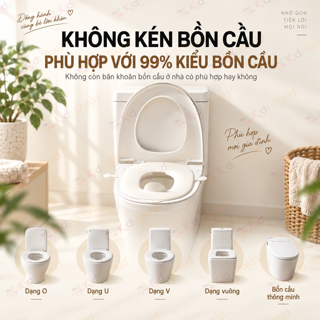 Bệ ngồi bồn cầu, toilet cho bé gấp gọn chống trượt, bô thu nhỏ cho bé tập đi vệ sinh tiện mang theo