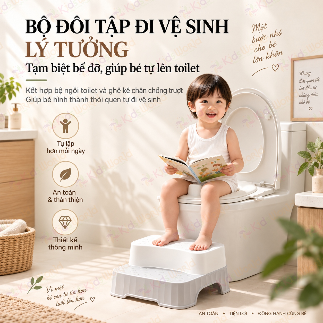 Bệ ngồi bồn cầu, toilet cho bé gấp gọn chống trượt, bô thu nhỏ cho bé tập đi vệ sinh tiện mang theo