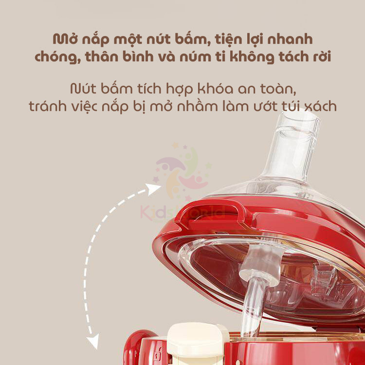 Bình tập uống cho bé Youkebei, Zaxion PPSU thế hệ mới, chống đầy hơi, nắp bật tự động & cảm biến nhiệt thông minh