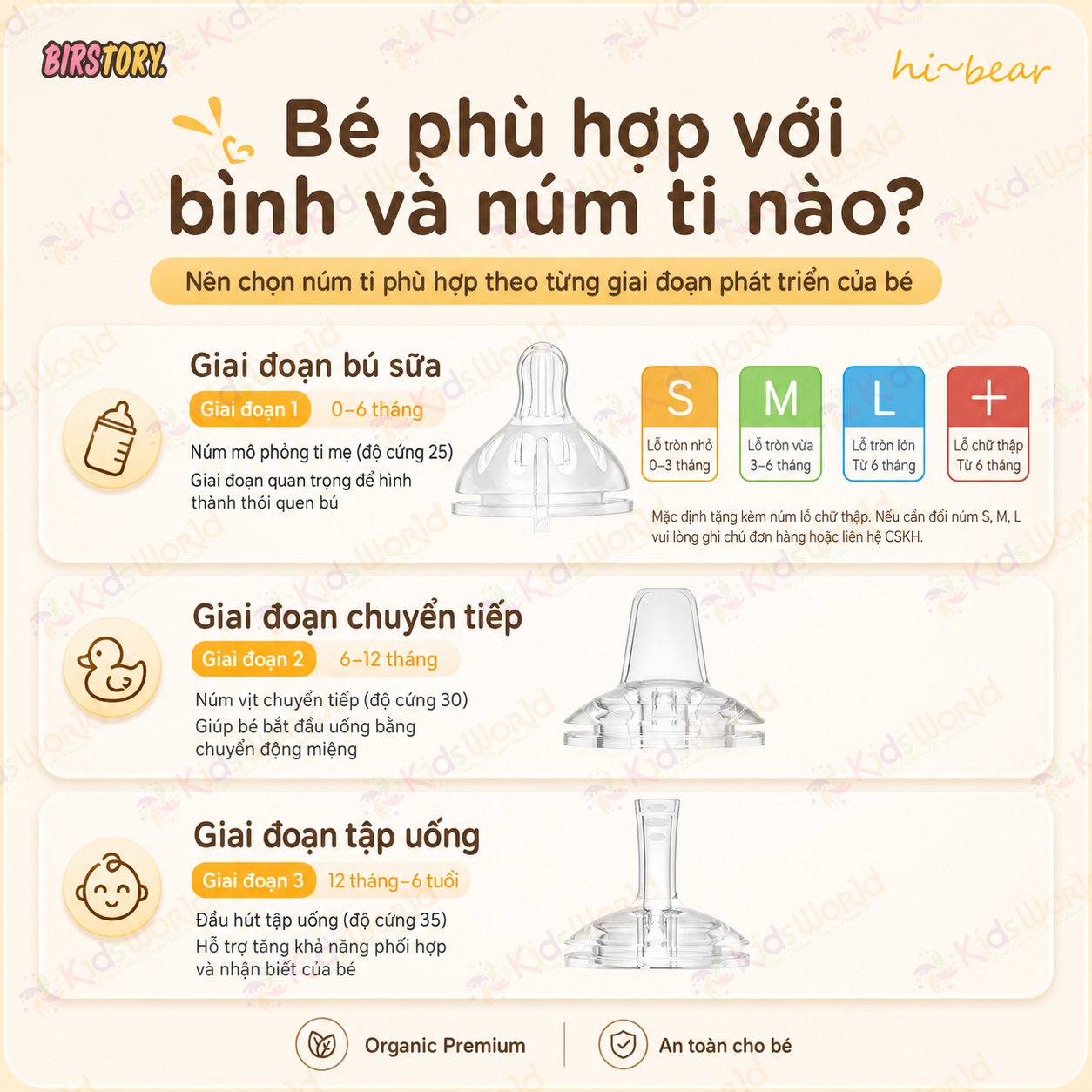Bình tập uống nước cho bé Birstory 210ml, 280ml ống hút silicon chống sặc cho bé tập hút tập uống an toàn