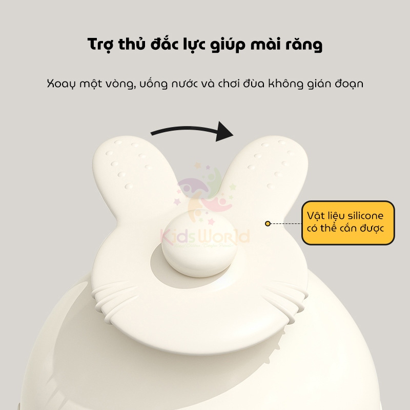 Bình tập hút, tập uống cho bé BEBIKR RainBow Cup dung tích 300ml chất liệu PPSU cao cấp, vạch chia cảm biến nhiệt độ, chống sặc