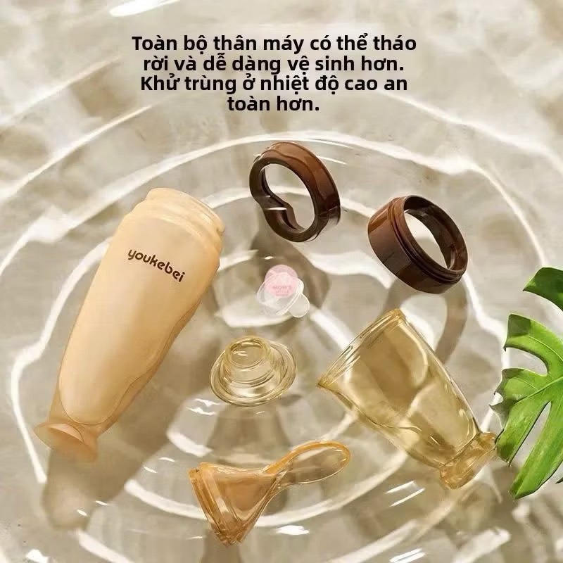 Bình thìa ăn dặm cho bé Youkebei Dung tích 120ml có vạch chia ml chất liệu silicone cao cấp chịu nhiệt độ cao an toàn