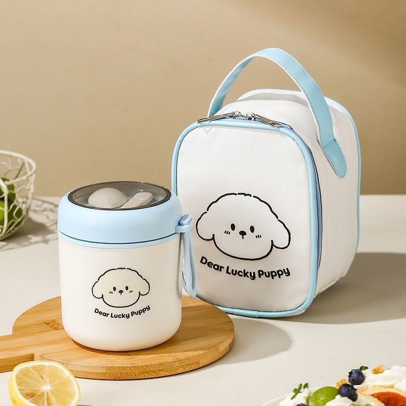Bình ủ cháo giữ nhiệt lõi inox 304 Dear Little 530ml đựng thức ăn cho bé kèm muỗng