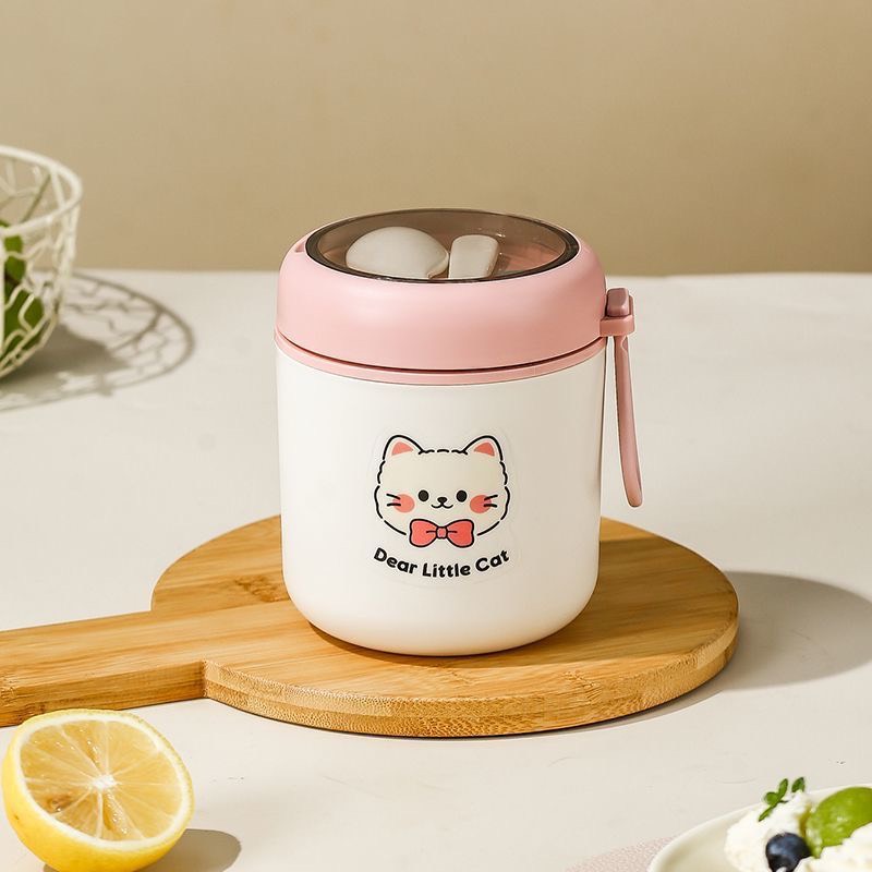 Bình ủ cháo giữ nhiệt lõi inox 304 Dear Little 530ml đựng thức ăn cho bé kèm muỗng