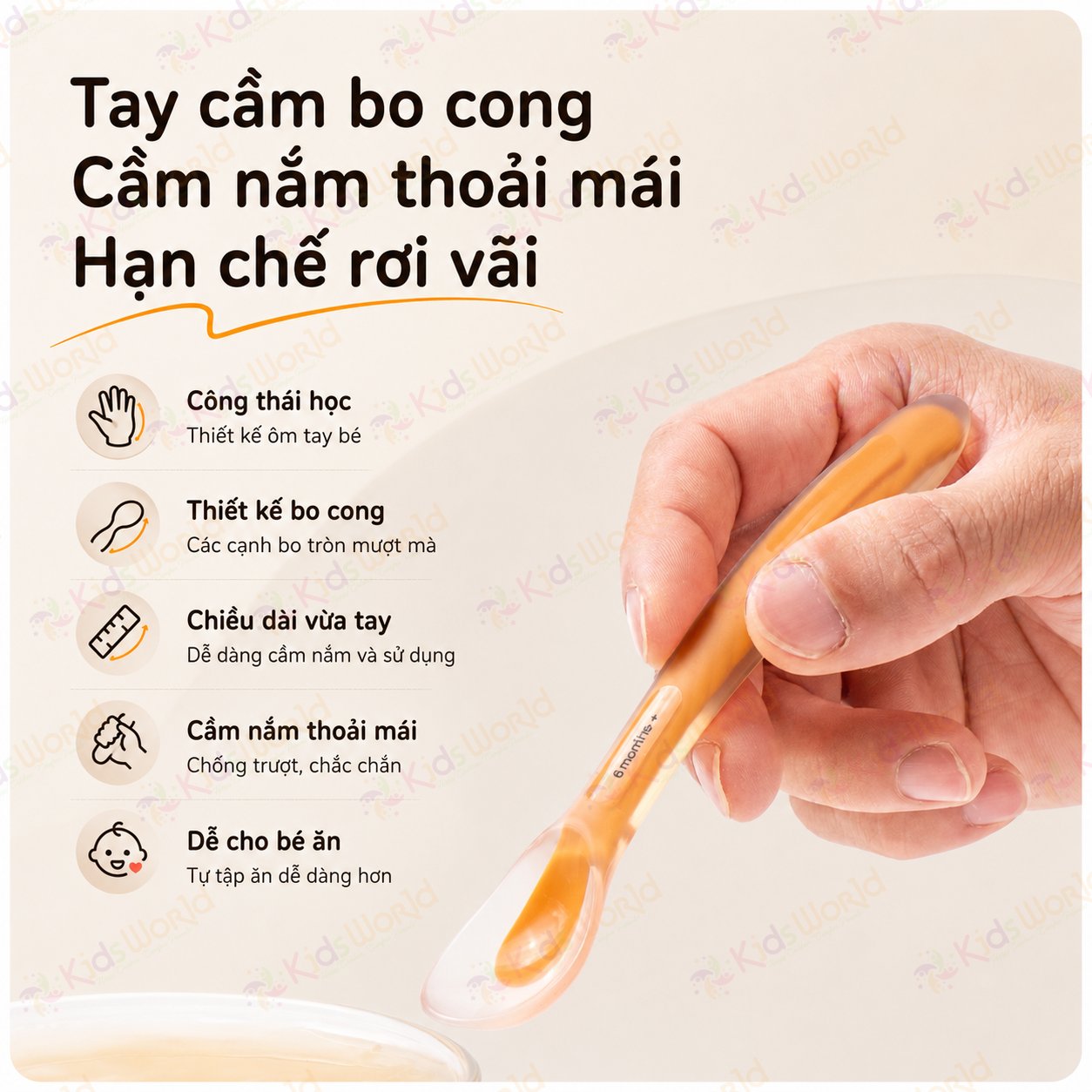 Bộ 2 thìa muỗng silicone mềm cho bé sơ sinh và ăn dặm 2 giai đoạn, đầu muỗng bo tròn, mềm dẻo, không BPA, kèm hộp đựng tiện lợi