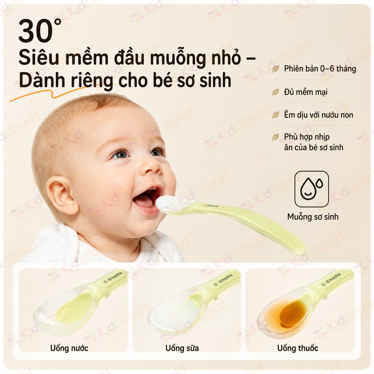 Bộ 2 thìa muỗng silicone mềm cho bé sơ sinh và ăn dặm 2 giai đoạn, đầu muỗng bo tròn, mềm dẻo, không BPA, kèm hộp đựng tiện lợi