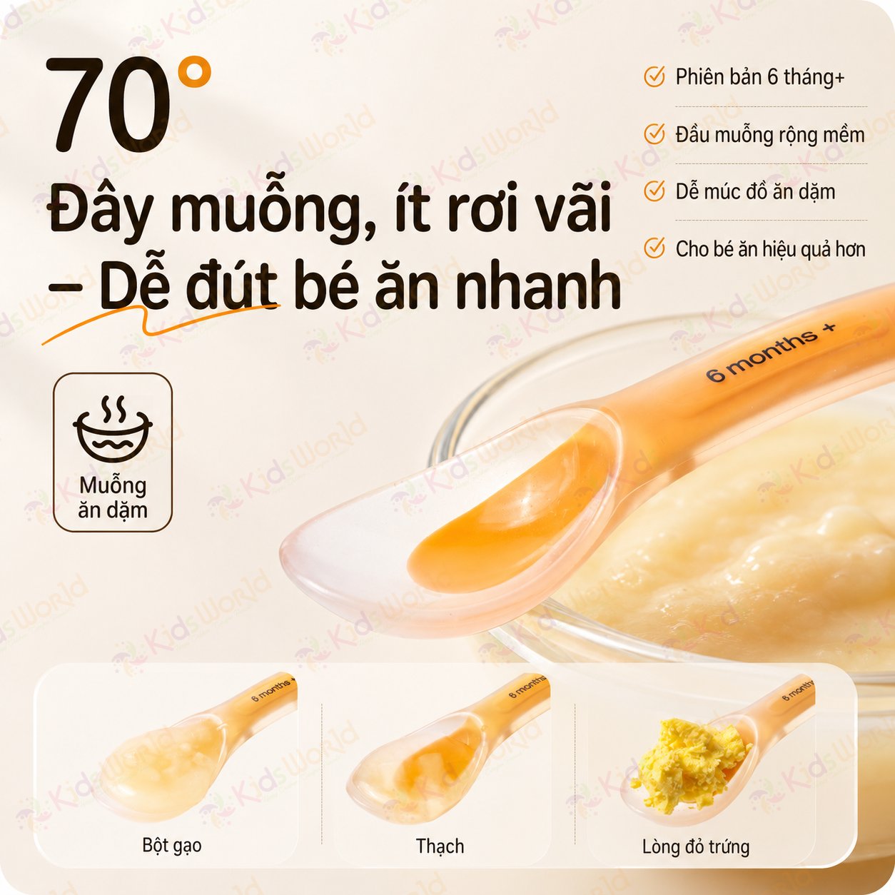 Bộ 2 thìa muỗng silicone mềm cho bé sơ sinh và ăn dặm 2 giai đoạn, đầu muỗng bo tròn, mềm dẻo, không BPA, kèm hộp đựng tiện lợi