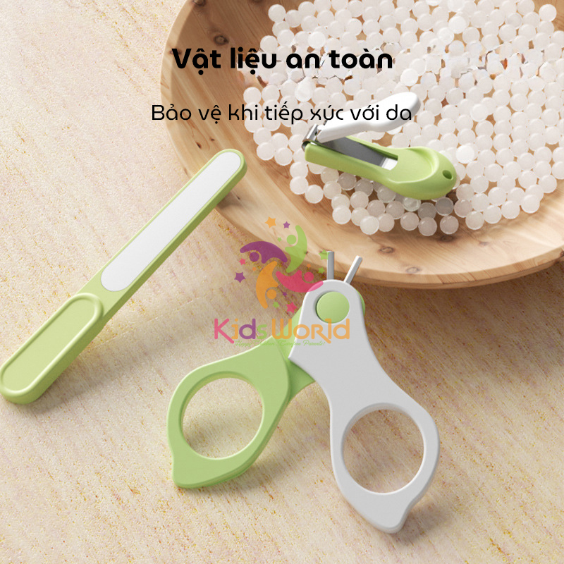 Bộ bấm móng tay móng chân cho bé hình khỉ dễ thương với 4 chi tiết kéo cắt, kìm bấm, nhíp, dũa móng chống kẹp thịt an toàn cho bé